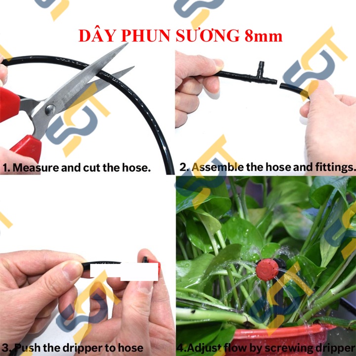 [BÁN MÉT] Dây phun sương 8mm nối ống mềm bán mét giá rẻ (Phun sương - khí nén - nhà vườn)
