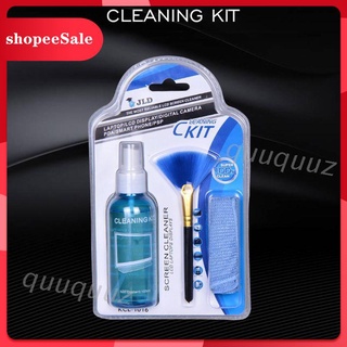 [ Hàng Hot ] Set 3 dụng cụ và dung dịch vệ sinh màn hình laptop/điện thoại/lau mắt kính bám bụi tiện dụng
