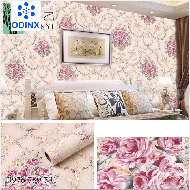 Giấy Dán Tường 3d Phòng Ngủ Có Keo Sẵn Decal Dán Tường 10m Trơn Vân Nhám