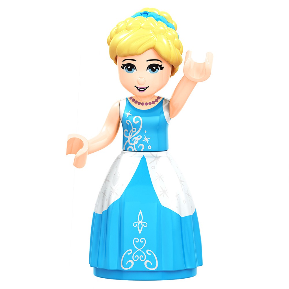 DISNEY Lego Đồ Chơi Lắp Ráp Mô Hình Nhân Vật Elsa Cinderella Ariel