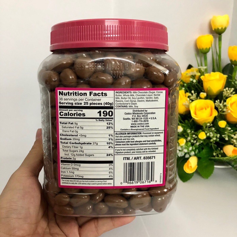 ❤️ [Date 10/2021] Tách lẻ 100g (50-55 viên) Kẹo Socola sữa Nho Khô/ Hạnh Nhân Kirkland Mỹ | BigBuy360 - bigbuy360.vn