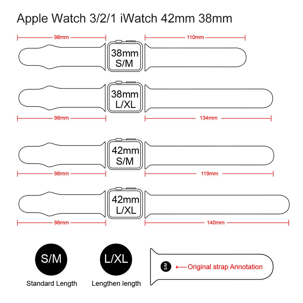 Dây Đeo Silicon Khóa Chữ D Cho Đồng Hồ Thông Minh Apple Watch 1 / 2 / 3 / 4