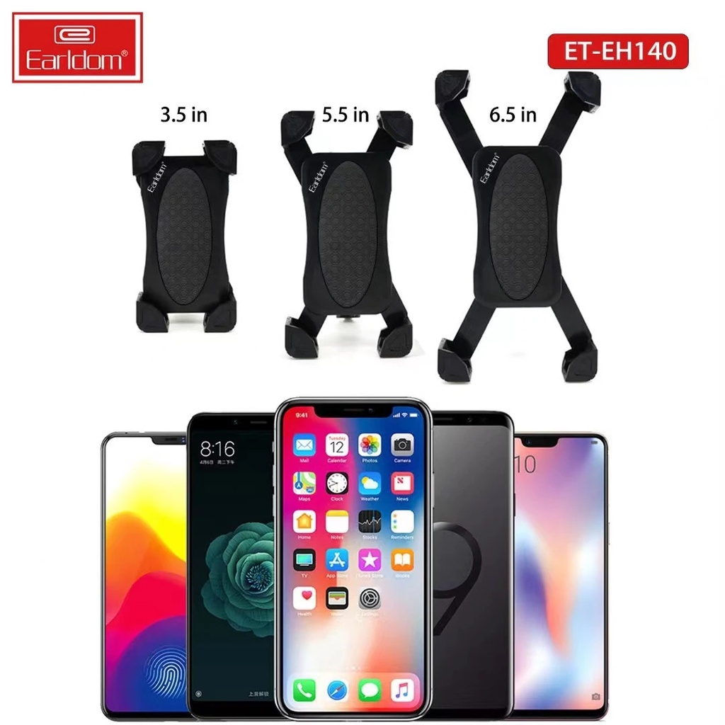 Kẹp Điện Thoại Chân Gương Xe Máy Earldom ET-EH140, khả năng quay 360 độ, thích hợp cho điện thoại từ 3.5inch-6.5inch.