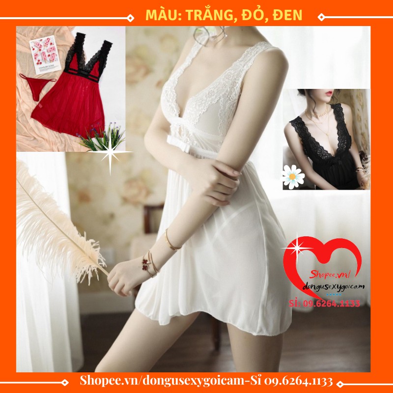 Váy Đầm Ngủ Sexy 2 Dây Bigsize Gợi Cảm Xuyên Thấu Nhiều Màu Dành Cho Người Mập, Béo Giá Rẻ - Phối Ren Voan Lụa Hoa Bện | BigBuy360 - bigbuy360.vn