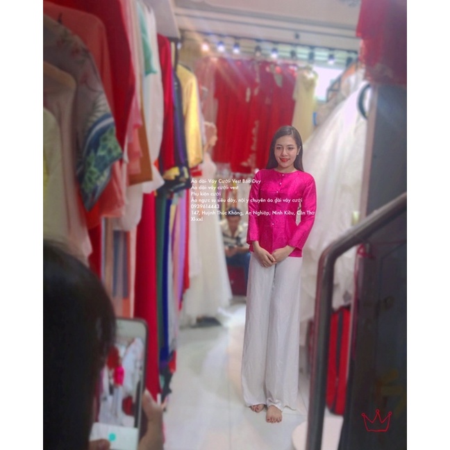 bộ Áo bà ba gấm đi lễ chùa đẹp cao cấp | BigBuy360 - bigbuy360.vn