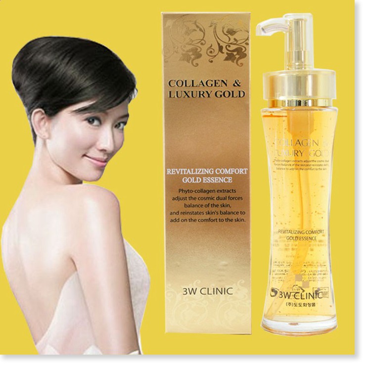 [Mã giảm giá] Tinh chất dưỡng trắng, tái tạo da 3W Clinic Collagen Luxury Gold+ Tặng 1 Băng đô tai mèo (ngẫu nhiên)