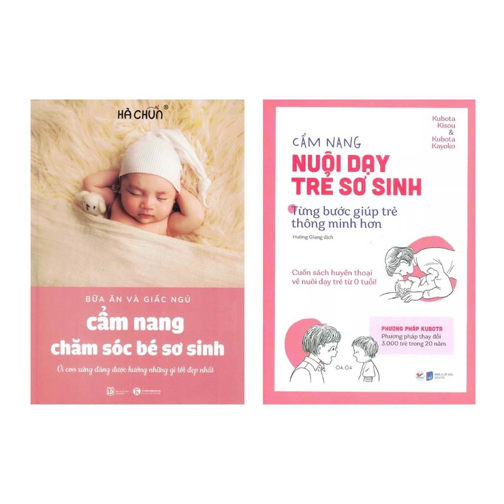 Sách Combo 2 Cẩm nang nuôi dạy trẻ sơ sinh Từng bước giúp trẻ thông minh hơn + Cẩm nang chăm sóc bé yêu