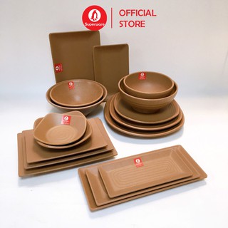 Bộ Bát Đĩa SUPERWARE Nhựa Phíp 100% Melamine - Dark Brown N2