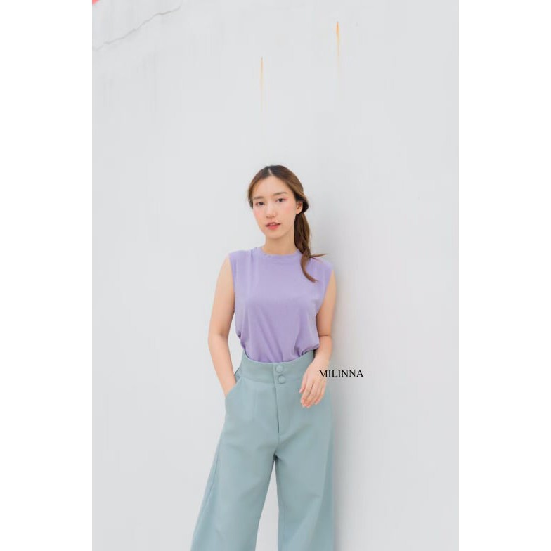 Áo sơ mi không tay MILINNA Cổ trần ST01 CARDIGAN _ NISTA (LA4E)