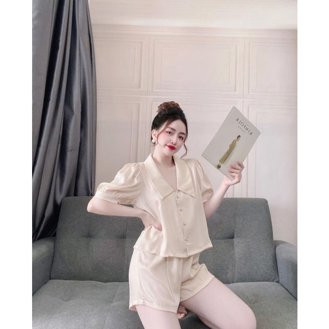 Bộ lụa tay bồng trơn xinh | BigBuy360 - bigbuy360.vn