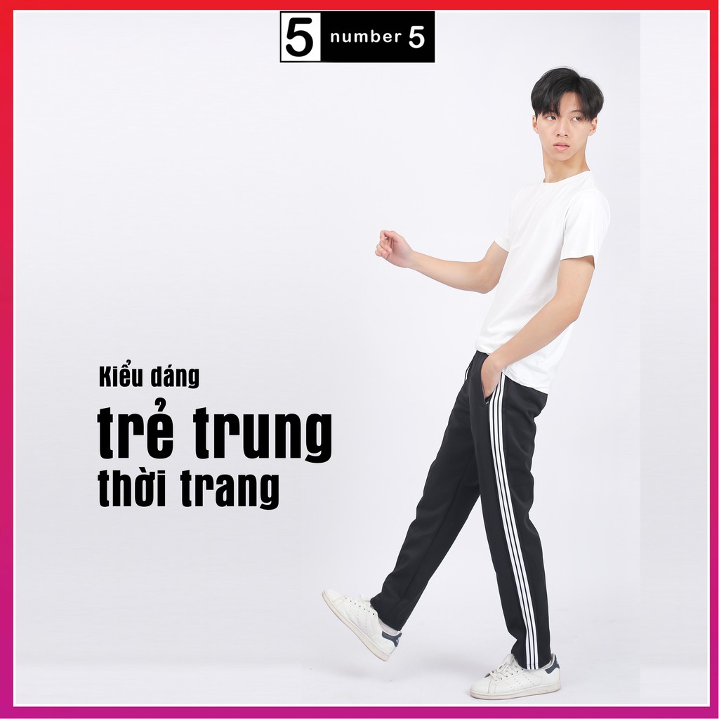 Quần Thể Thao Nam 3 Sọc Nỉ Dày Dặn NUMBER5 Quần Jogger 3 Lines Nam Thu Đông Co Giãn Ống Suông ,Ống Bo [Q3S]