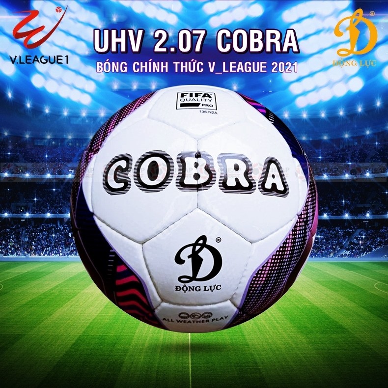 Quả Bóng Đá Chính Hãng Động Lực Thi Đấu V League 2021 UHV 2.07 COBRA Tiêu Chuẩn Fifa Quality Pro Phù Hợp Sân Cỏ Nhân Tạo