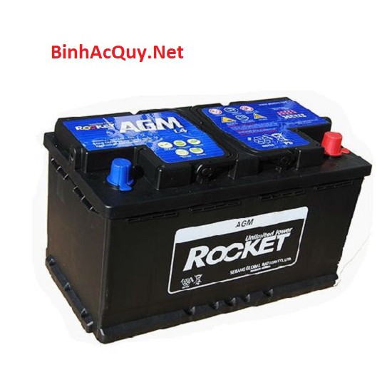 Bình ắc quy START STOP Rocket AGM L4 12V-80AH