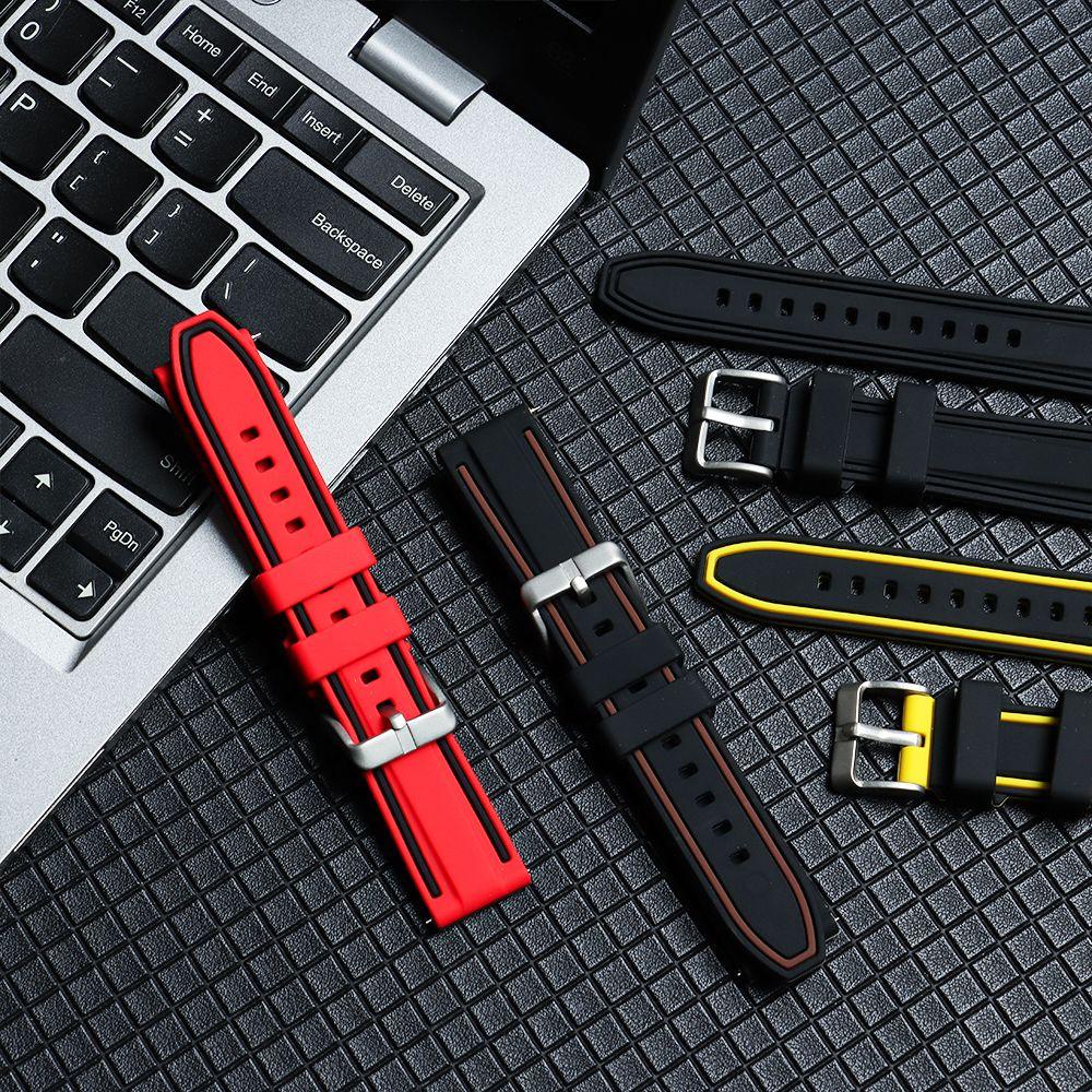 JONYE Dây Đồng Hồ Thay Thế Bằng Silicone Mềm Kiểu Cổ Điển 20 / 22 / 24mm