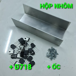 Combo Hộp nhôm giải nhiệt dày 2,5 li + 16 con D718 + ốc bắt sò D718. Linh kiện làm máy cơ 2 vế c chung 16D718