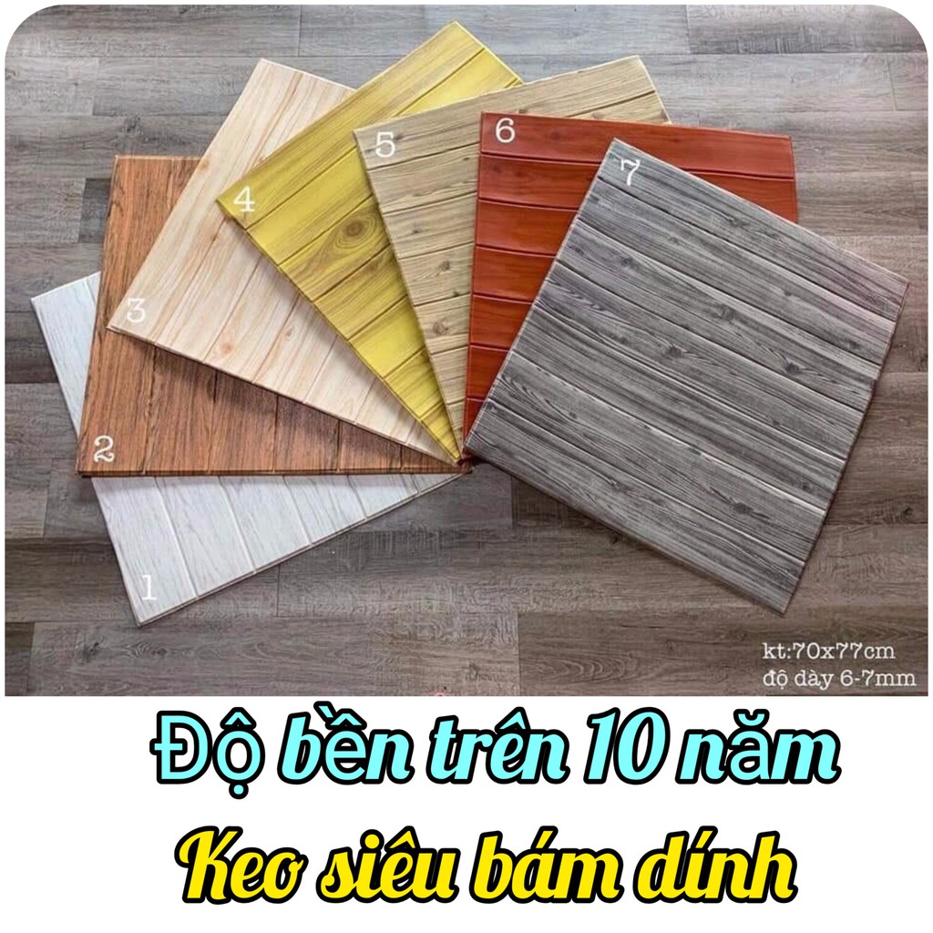 [DÀY 5MM, Có sẵn keo] 🎊XỐP DÁN TƯỜNG GIẢ GỖ KHỔ LỚN - Chống nóng, chống thấm, cách âm - Ship cod toàn quốc