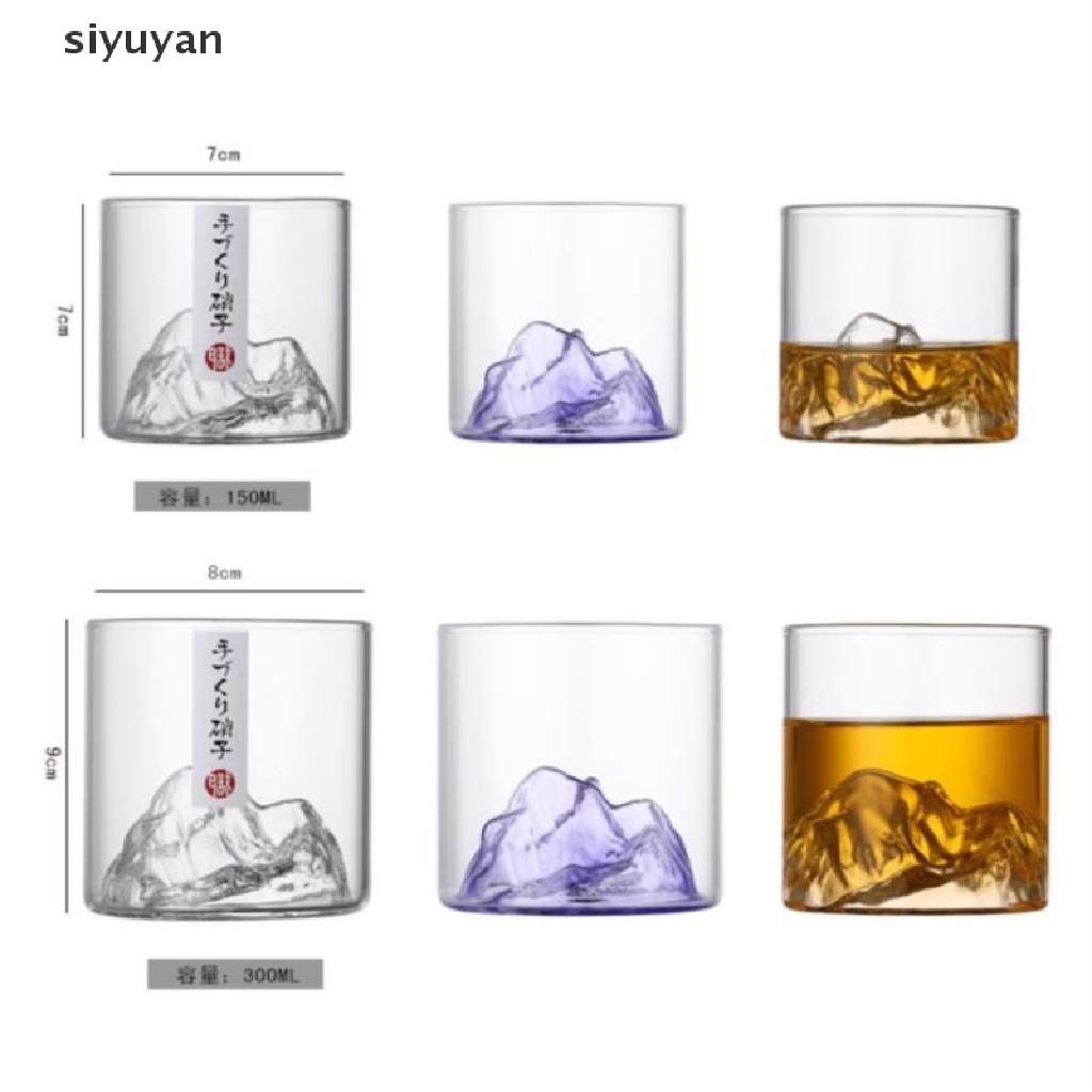 Ly Uống Rượu Whiskey Bằng Thủy Tinh Hình Ngọn Núi 3D Phong Cách Nhật Bản