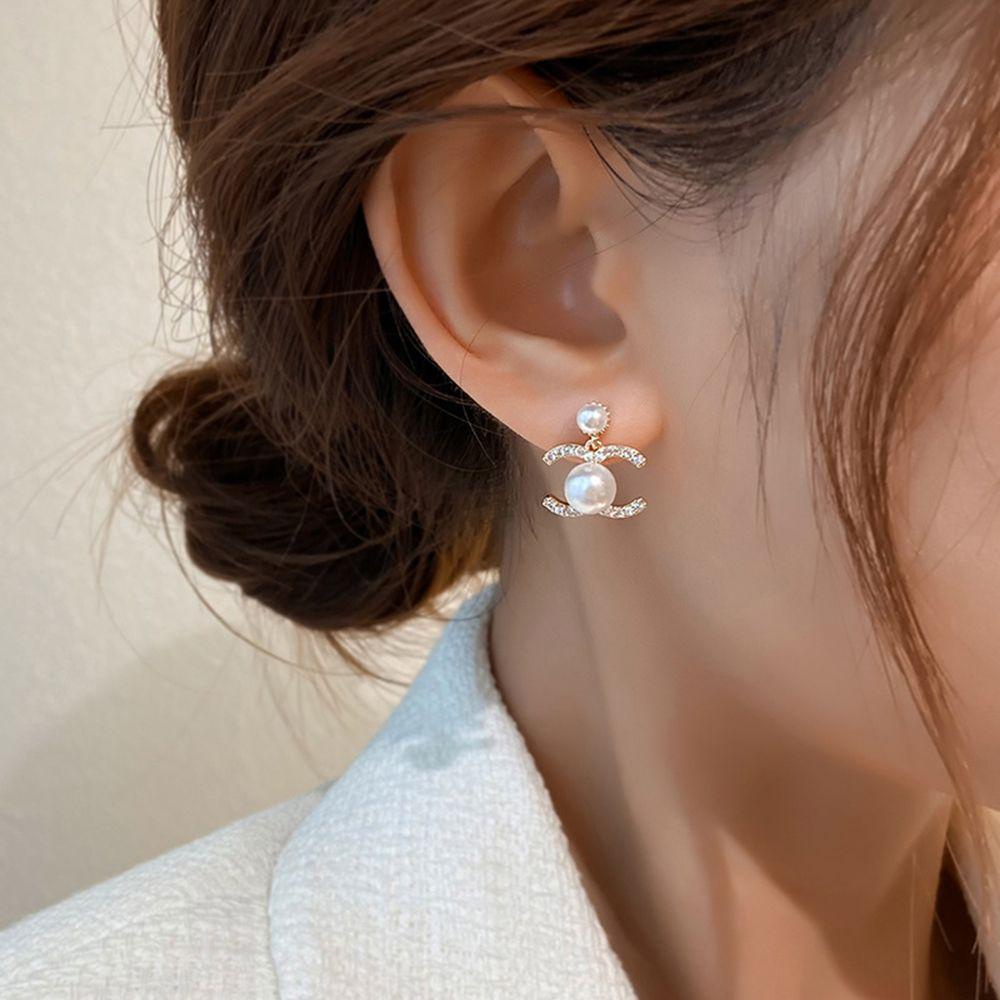 Bông Tai Chữ C Đơn Giản Thanh Lịch Cho Nữ