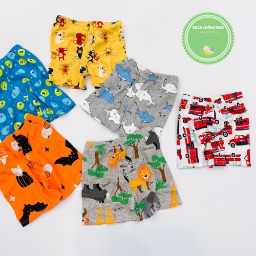 Quần chục cho bé, quần đùi bé trai bé gái Xuân Cường Kids chất cotton bozip mềm mịn thoáng mát size từ 6 đến 17kg