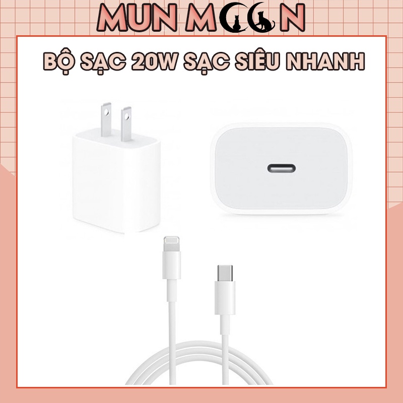 Bộ Sạc Nhanh IP20W 18W,thích hợp cho các dòng ĐT IPhỗ trợ sạc nhanh,sạc PD chân Type-C,hàng chuẩn/Max