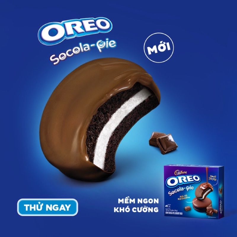 HỘP BÁNH OREO SOCOLA PIE NHÂN DẺO MARSHMALLOW HỘP 360G ( 12 CHIẾC )