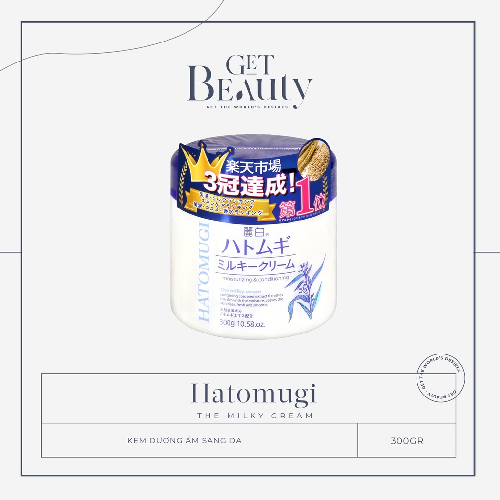 KEM DƯỠNG ẨM SÁNG DA HATOMUGI MOISTURIZING & CONDITIONING THE MILKY CREAM 300G