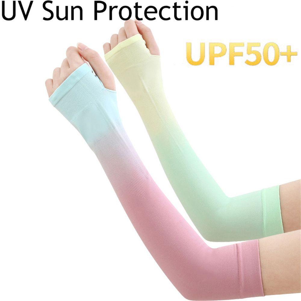 🏆7.7 Tay Áo Băng 【-5°CVỏ Bọc Cánh Tay Co Giãn Chống Tia UV Màu Gradient Thoáng Khí Cho Nữ