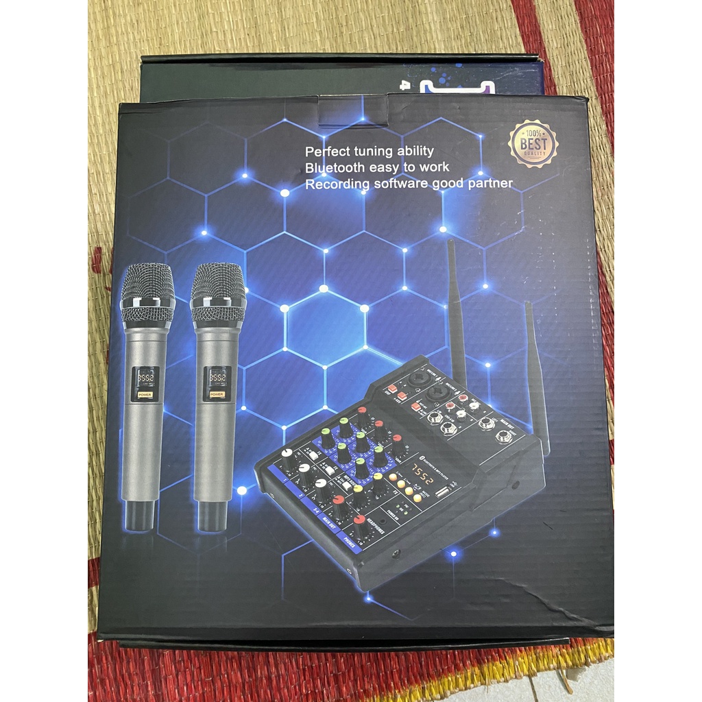 Bộ Mixer Yamaha G4 USB - Bộ trộn âm thanh Mixer Chuyên Karaoke, Livestream, Thu Âm Cao Cấp - Tặng Kèm 2 Micro Không Dây
