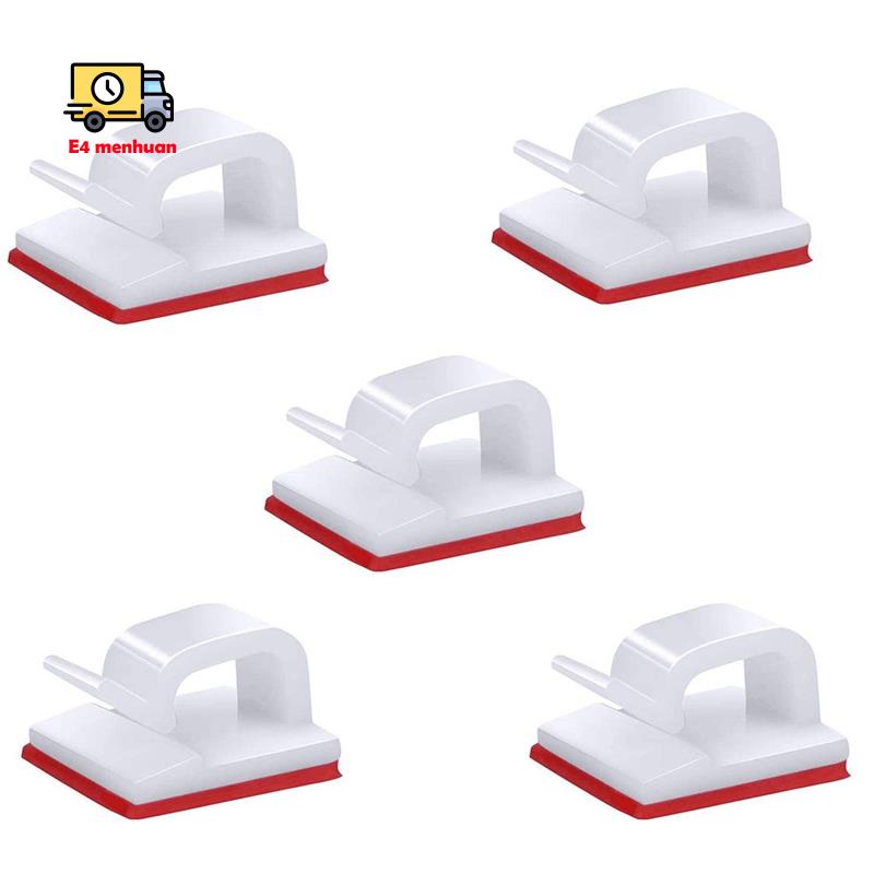 Set 100 Kẹp Dán Cố Định Dây Cáp TV/Máy Tính/Laptop/ Ethernet Để Bàn Tiện Lợi