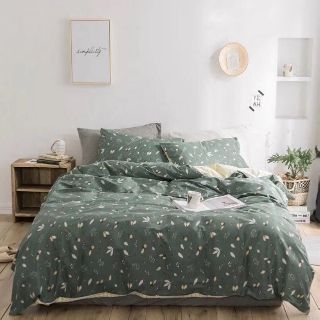 Bộ LÁ THU CUỐI set chăn ga gối COTTON SỊN 100% Hàn Quốc