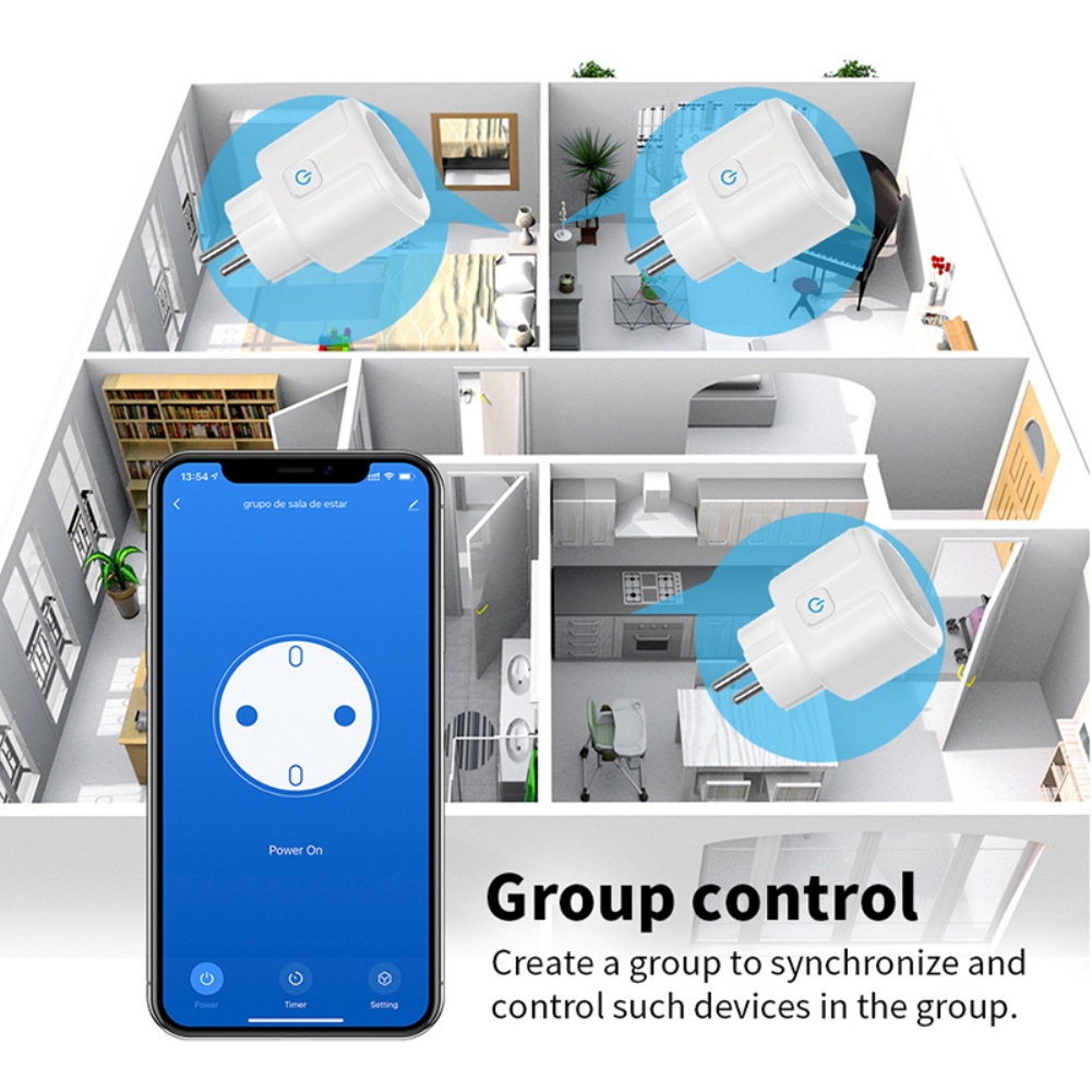 Aubess Aubess Ổ Cắm Zigbee Thông Minh Phích Cắm Thông Minh Eu Công Suất Cao 20a Điều Khiển Từ Xa Theo Dõi Điện Thông Minh