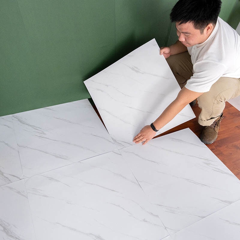 Giấy dán tường giả gạch 3d Miếng Dán Sàn Lát Đá Cẩm Thạch Tự Dính 30*30Cm, Hình Nền Không Thấm Nước Trang Trí Nhà Phòng Ngủ Tự Làm