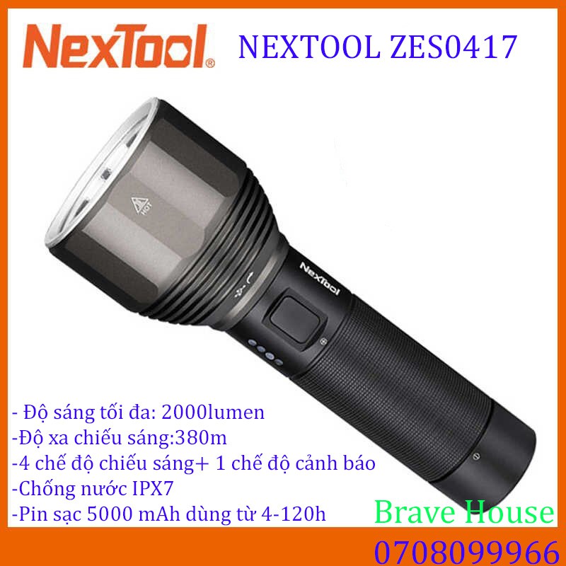 Đèn Pin Xiaomi Nextool Flashlight Cầm Tay Model ZES0417 Siêu Sáng Chống Nước Hợp Kim Nhôm Hàng Không Bền Bỉ [CHÍNH HÃNG]