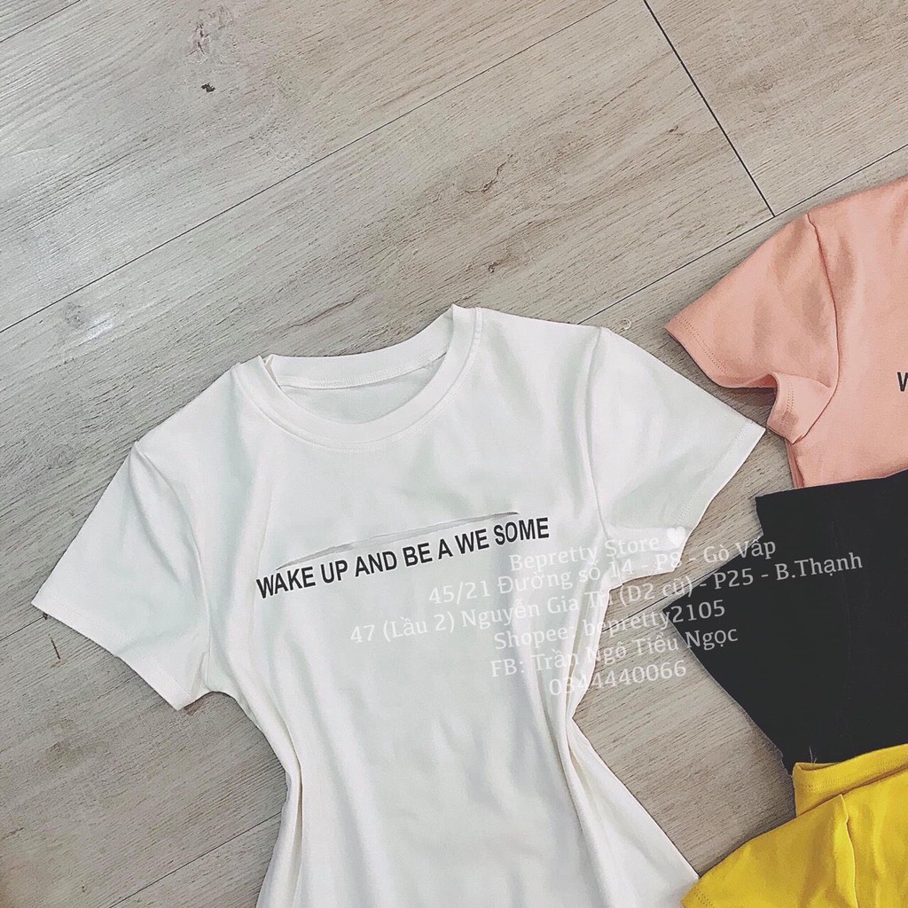 Áo thun cut out chữ Wake up siêu cá tính chất thun bozip đẹp