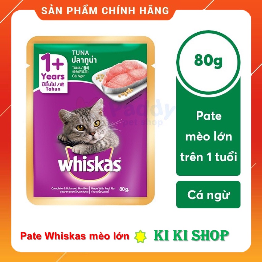 PATE CHO MÈO CON VÀ MÈO LỚN - WHISKAS GÓI