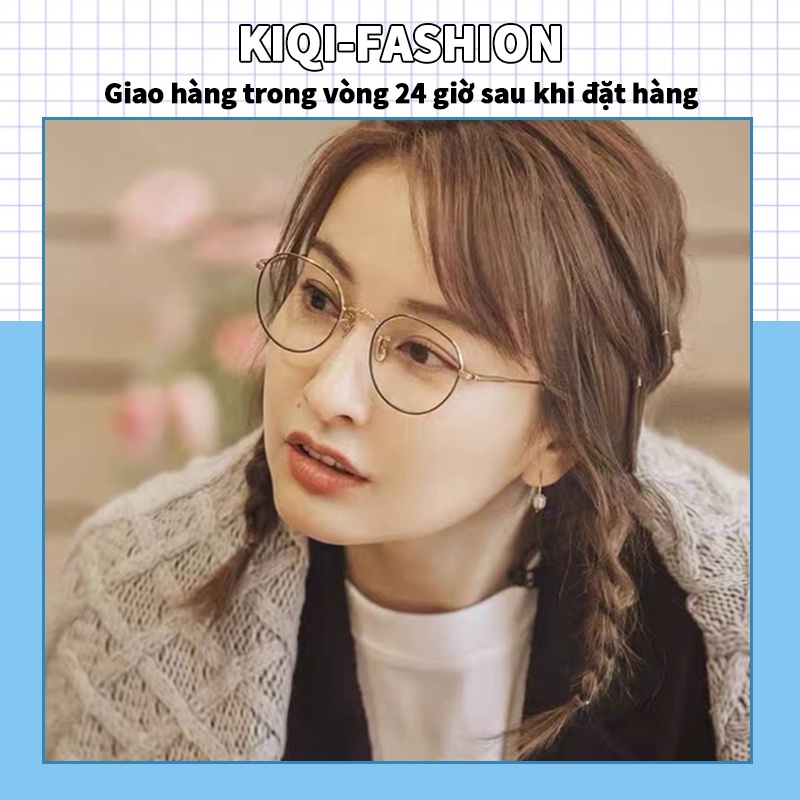 Kính mắt gọng tròn chống ánh sáng xanh thời trang xinh xắn dành cho nữ