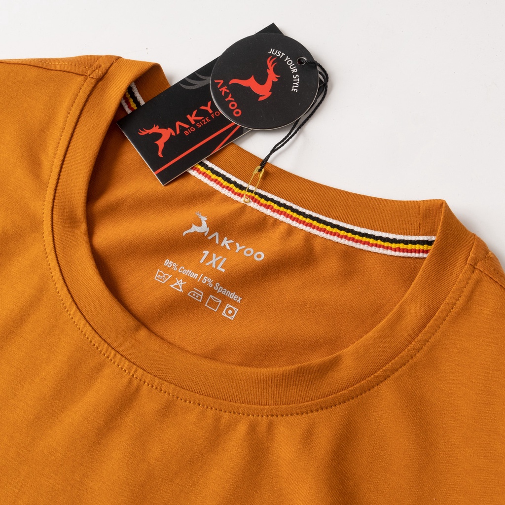 Áo Thun Bigsize Nam 80-140kg AKYOO vải Cotton Co giãn, Bền màu, Thấm hút mồ hôi - AT11036