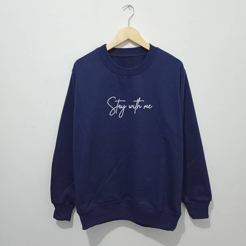 Áo Sweater Oversize Không Có Nón Cho Nam 3 Màu Xanh Navy