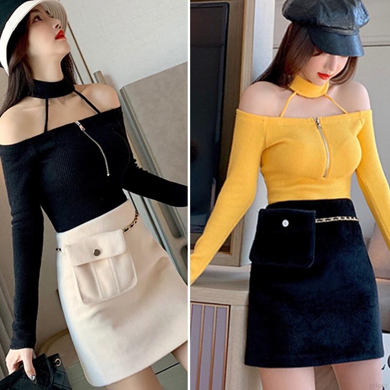 Áo thun dài tay hở vai gợi cảm dành cho nữ