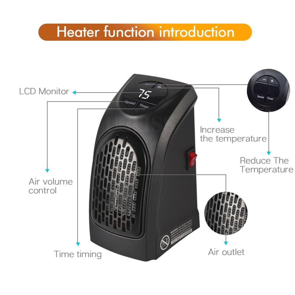Máy Sưởi Điện Mini 400W Có Điều Khiển Từ Xa Tiện Dụng