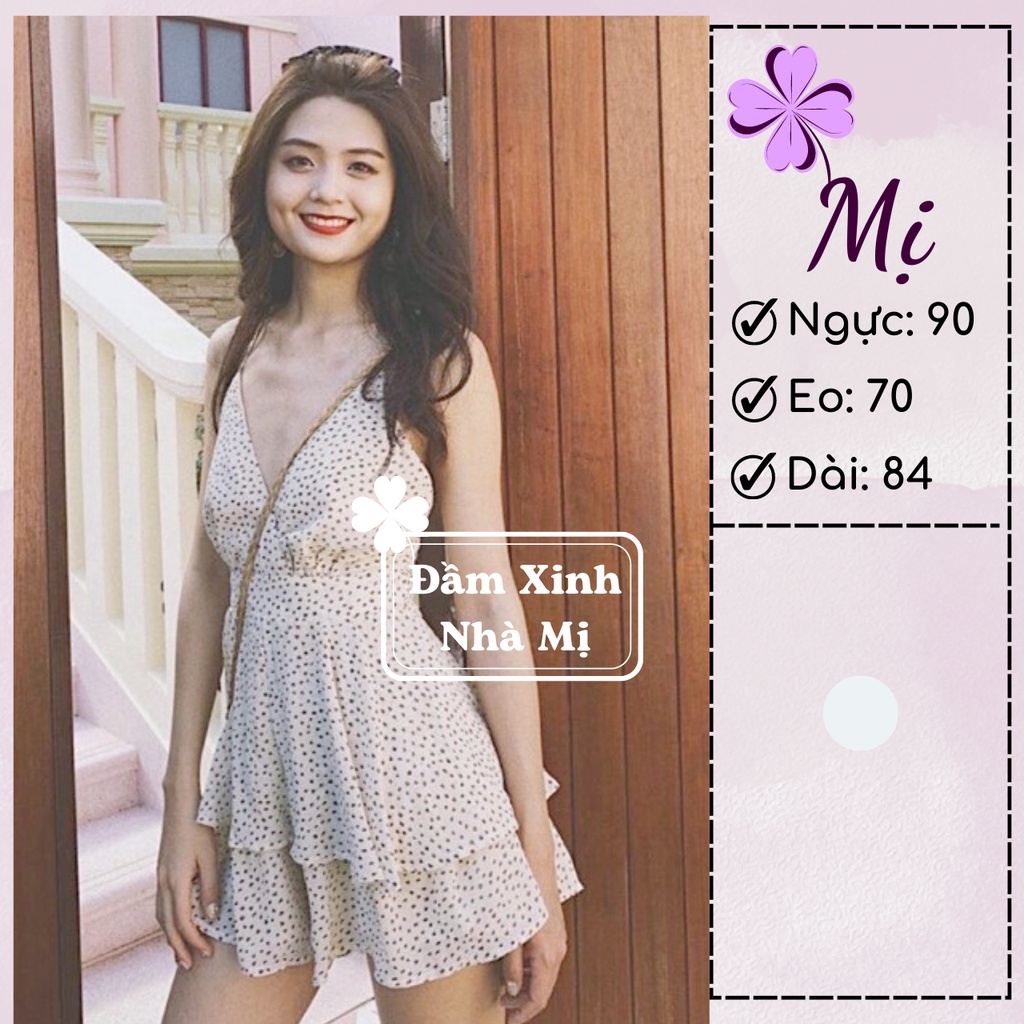 (HÌNH THẬT) Jumsuit Hai Dây Đan Chéo Lưng Quyến Rũ Cực Xinh,Jum Form Ngắn Phối Tầng Trẻ Trung Năng Động Màu Trắng