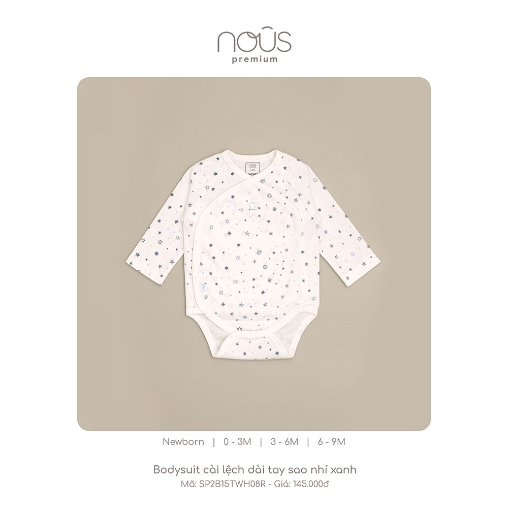 Bodysuit Dài Tay, Cộc Tay - Nous Premium Dòng Sản Phẩm Cao Cấp - Cho Bé Sơ Sinh Đến 6-9 Tháng Tuổi