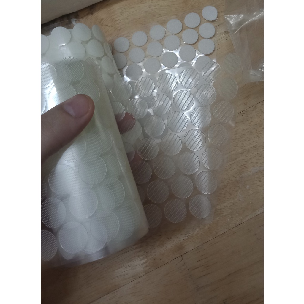 Gai nhám dính Velcro trong suốt 1,5cm làm học liệu bóc dán -sỉ 1000 cặp 105.000đ