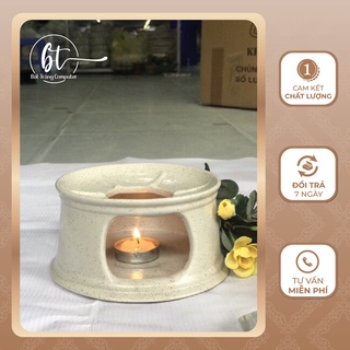 Bếp hâm nóng đồ ăn Bát Tràng (tặng nến dùng thử) - BT013