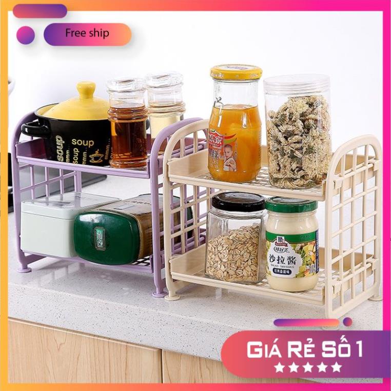 Kệ Nhựa Mini 2 Tầng Mini Đựng Đồ Đa Năng Siêu Xinh