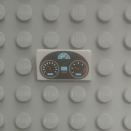 Đồ Chơi Chính Hãng Slope 30 1 x 2 x 2/3 with Black Oval Dashboard with Silver, Medium Azure and Red Gauges Pattern
