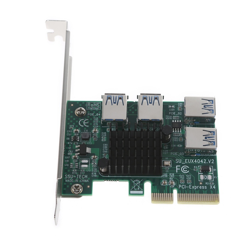 【3C】Giắc chuyển đổi PCI-e 1 sang PCIE 4 PCI-express 4x sang 16x Mining 1 đến 4 USB 3.0 cho BTC Mining