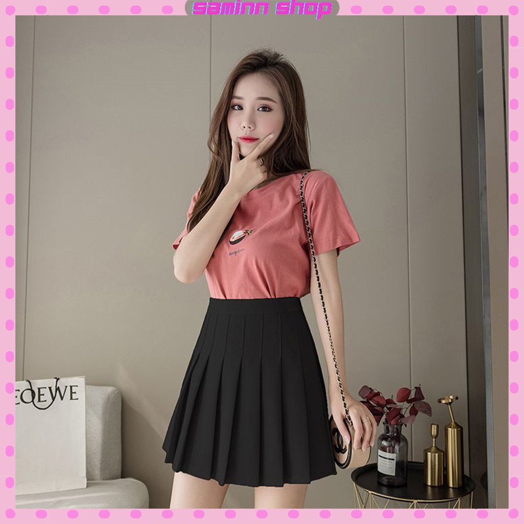 Chân váy chữ a ngắn lưng cao công sở xếp ly, chân váy xếp ly ngắn kiểu tennis SS51 | BigBuy360 - bigbuy360.vn