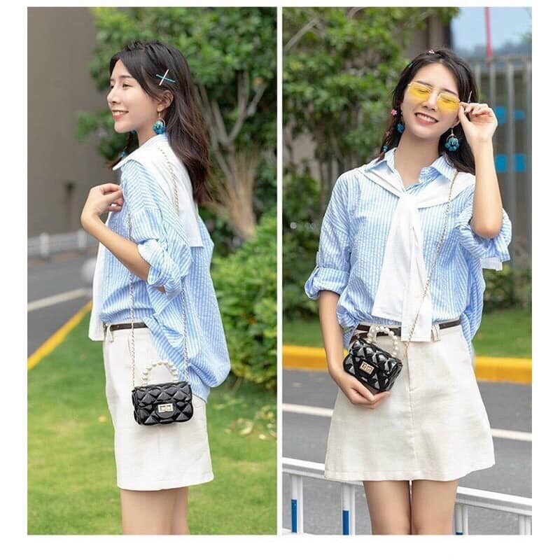 TÚI XÁCH MINI QUAI NGỌC CHO MẸ VÀ BÉ NHIỀU MÀU CỰC ĐẸP