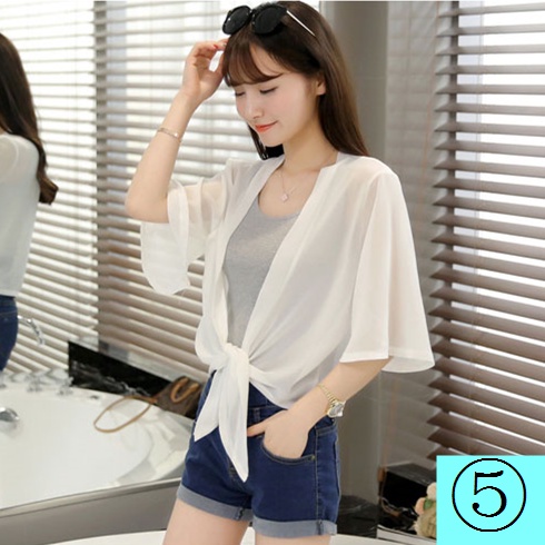 Áo khoác voan mỏng dáng rộng cỡ lớn thời trang đi biển mùa hè cho nữ